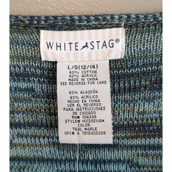 White Stag Size Large New Sweater Womens Green V-Neck Pullover 3/4 Sleeve NWT - Picture 2 of 5